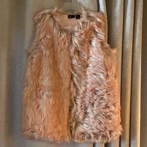 Rachel Zoe Funky Pink and Gray Fun Fur Vest Sz M FREE SHIPPING!